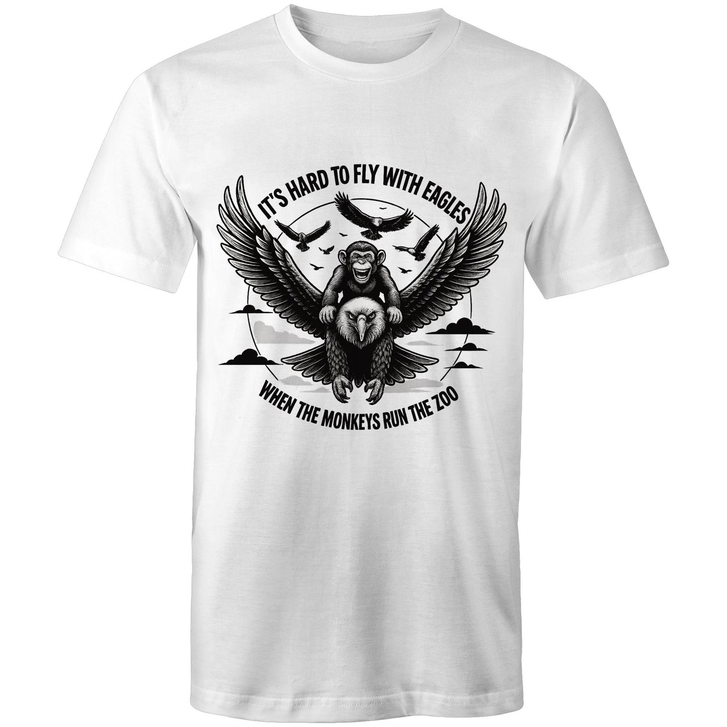 Its hard to fly with eagles- Mens Graphic T-Shirt | Dingo Country