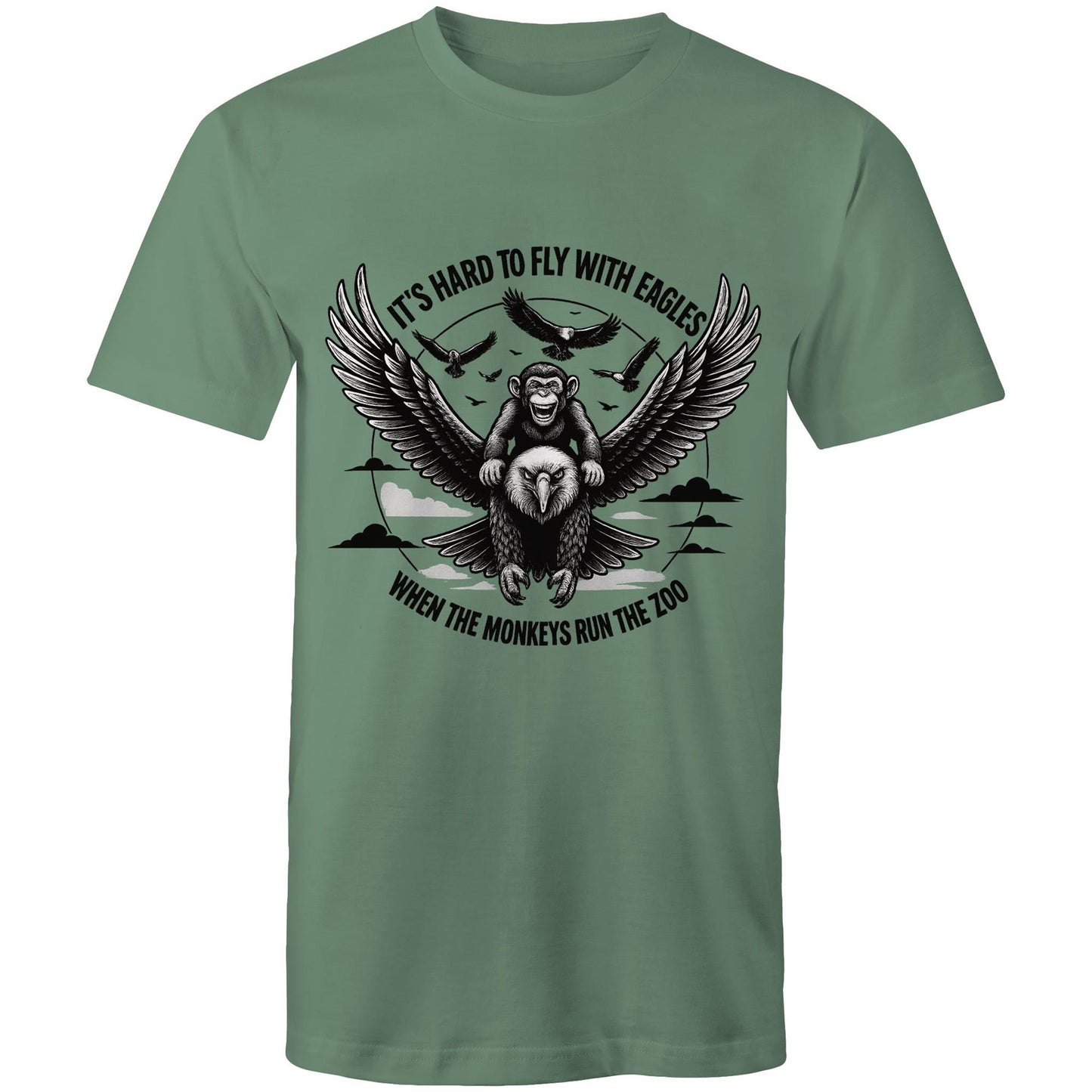 Its hard to fly with eagles- Mens Graphic T-Shirt | Dingo Country