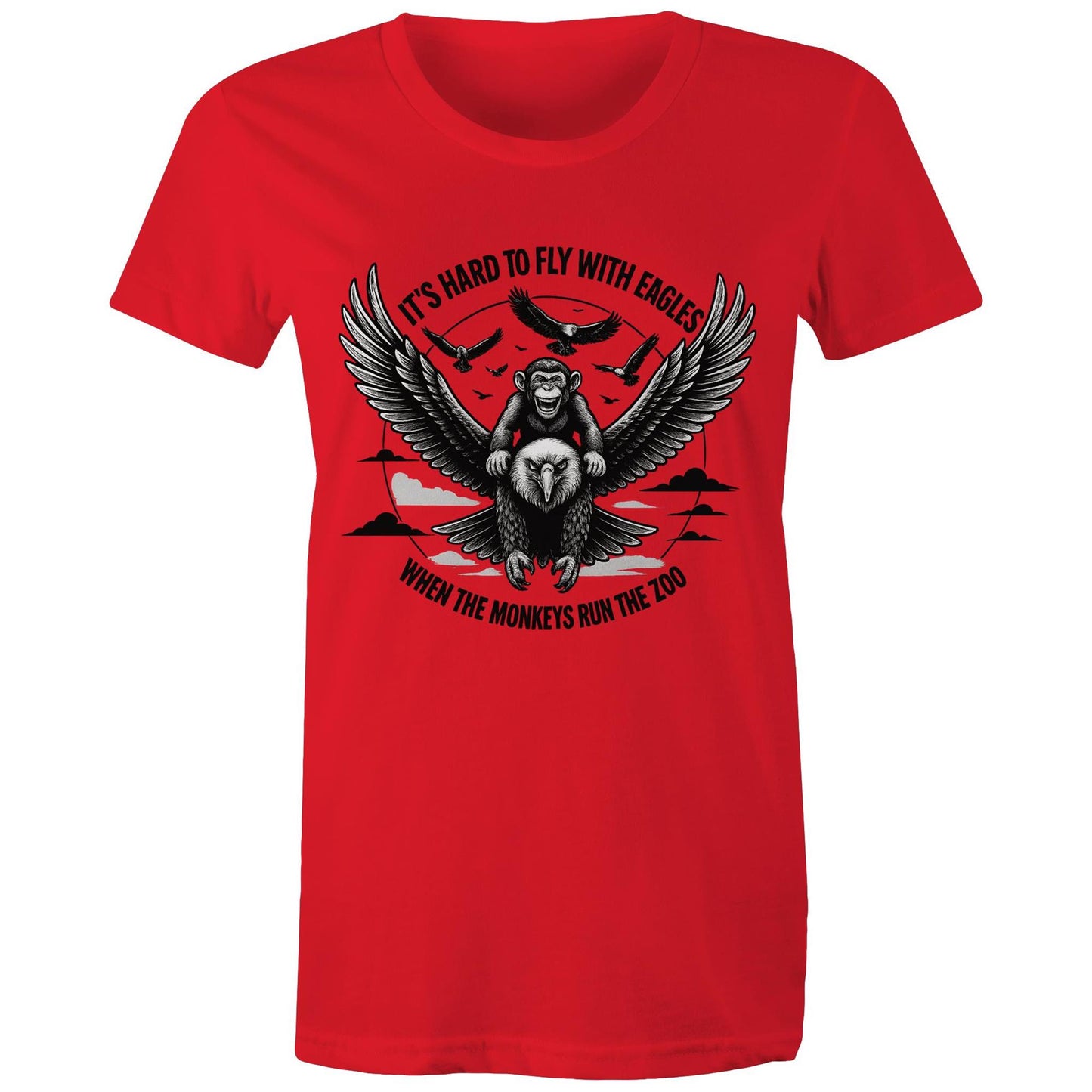 Its hard to fly with eagles - Women's Maple Tee