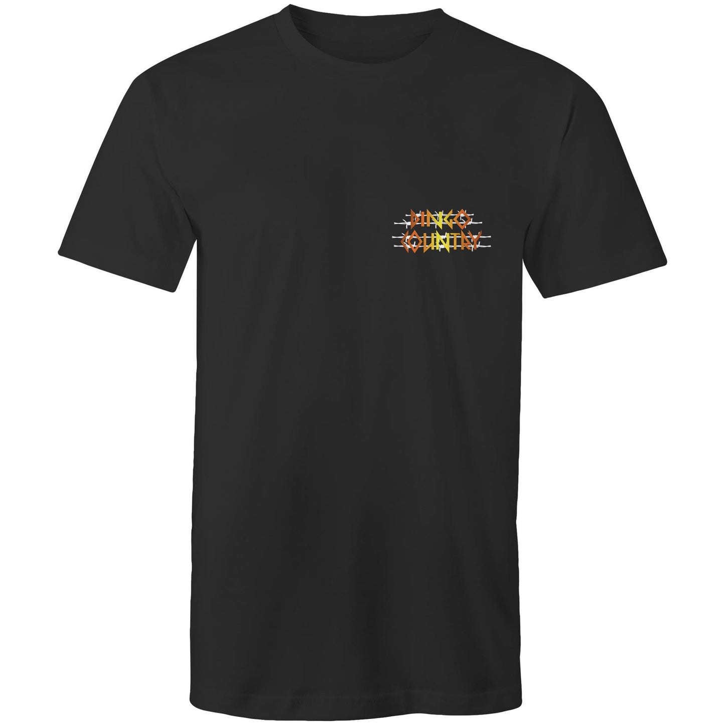 Black t-shirt with front logo and horror-style back graphic featuring a demonic koala inspired by the Drop Bear urban legend.