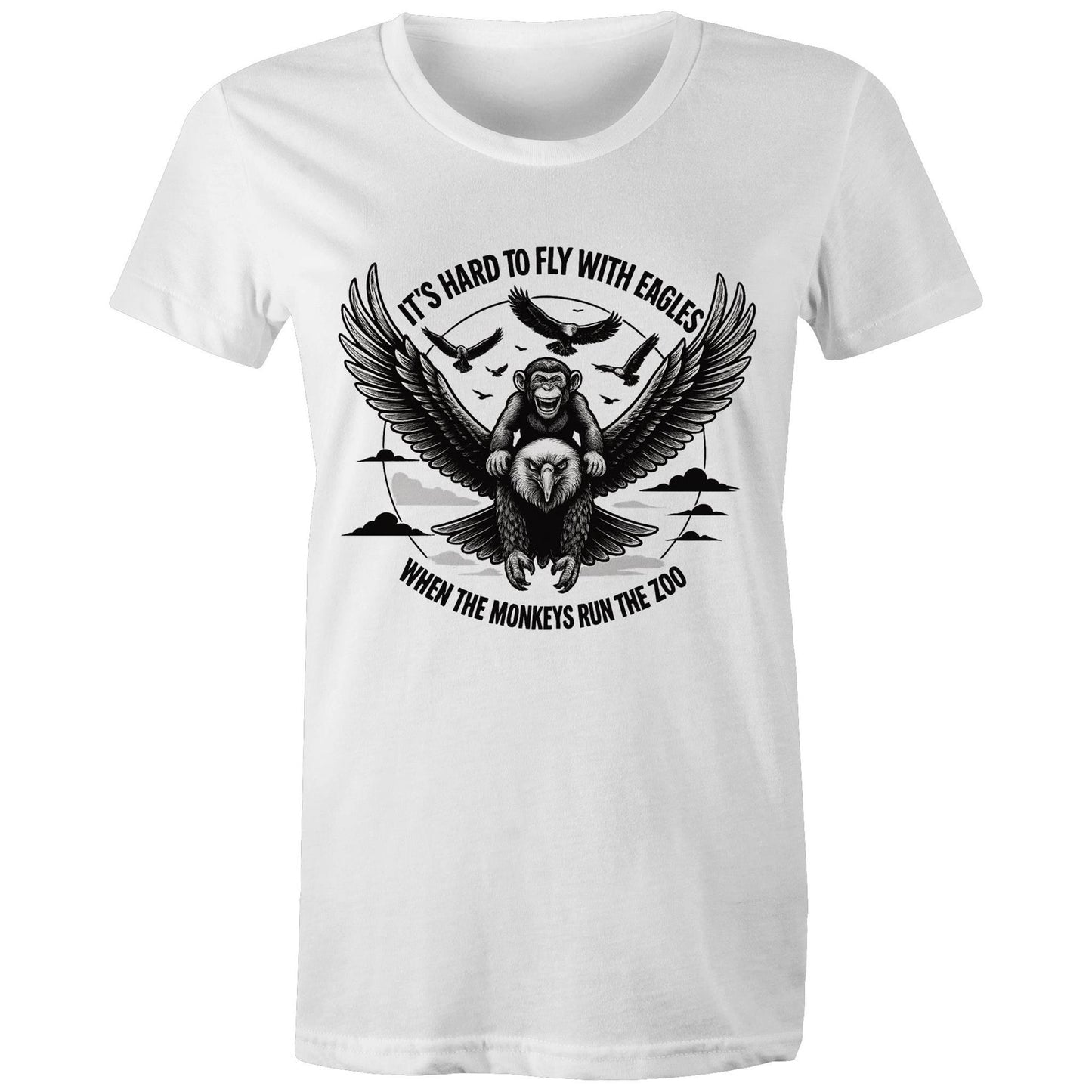 Its hard to fly with eagles - Women's Maple Tee