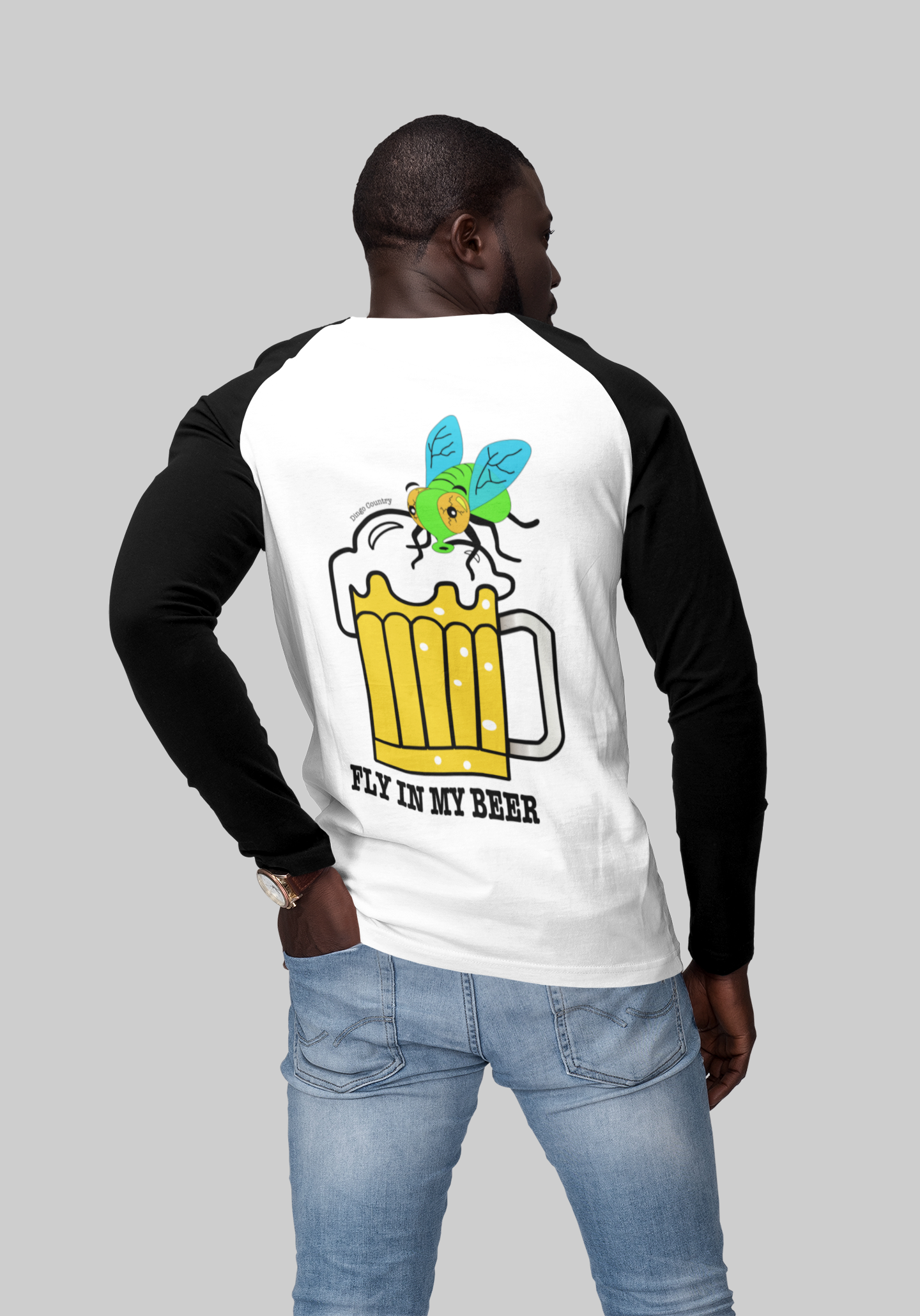 Made in DC Fly in my beer Raglan - 3/4 Sleeve T-Shirt