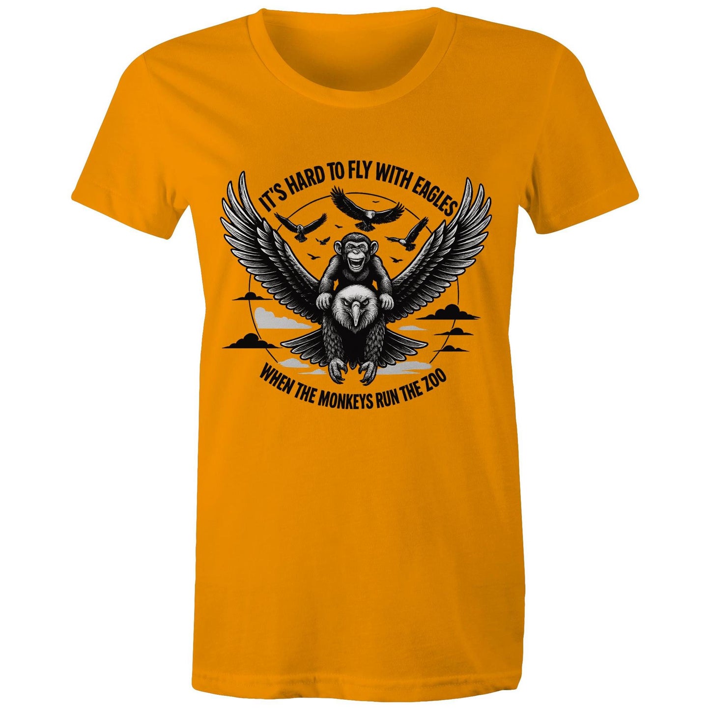 Its hard to fly with eagles - Women's Maple Tee