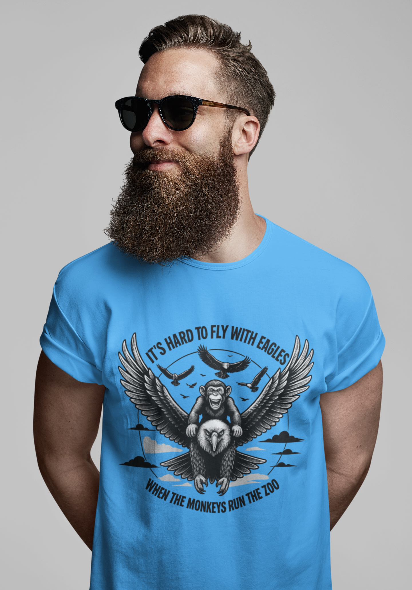 Its hard to fly with eagles- Mens Graphic T-Shirt | Dingo Country