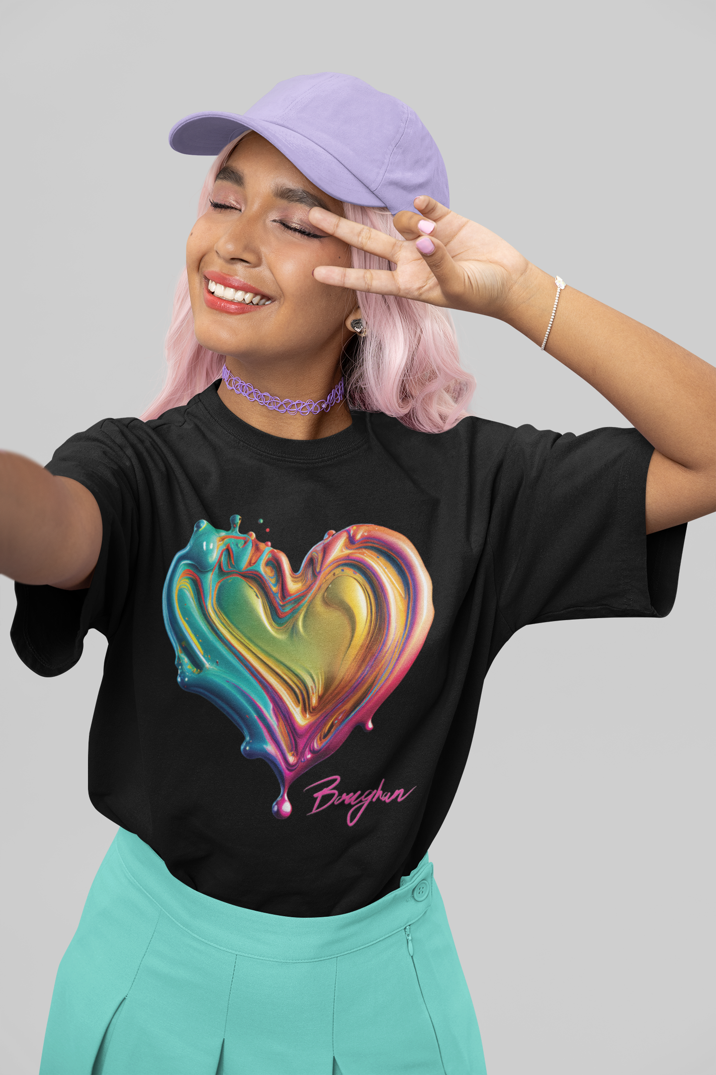 Women's Liquid Heart Tee - Boughan Collection | Artistic Love-Inspired Appare