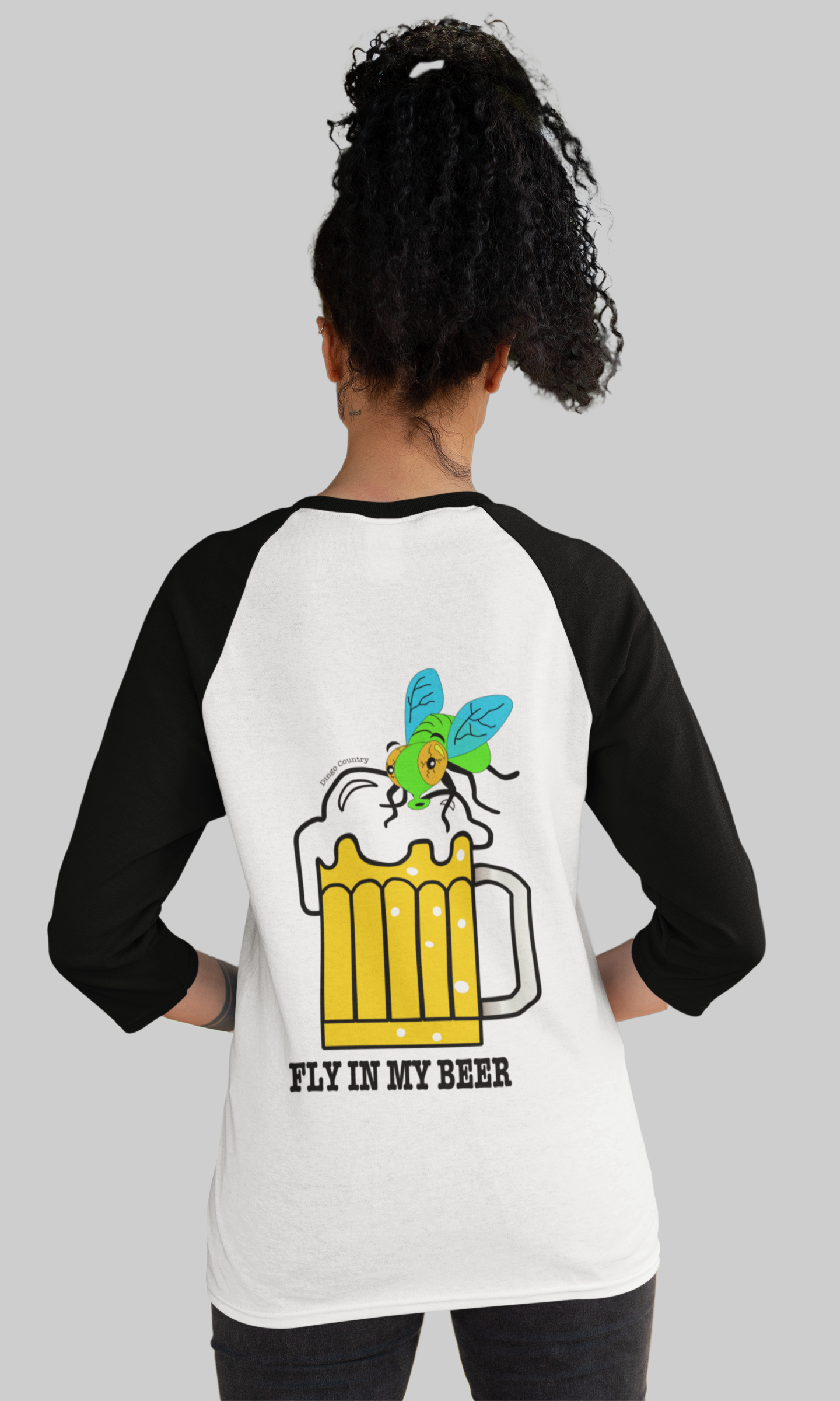 Made in DC Fly in my beer Raglan - 3/4 Sleeve T-Shirt