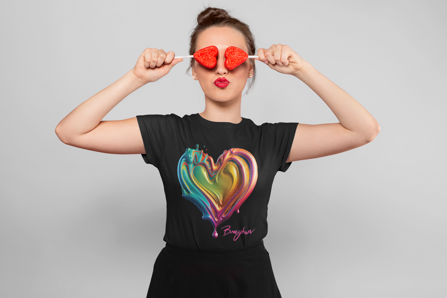 Women's Liquid Heart Tee - Boughan Collection | Artistic Love-Inspired Appare