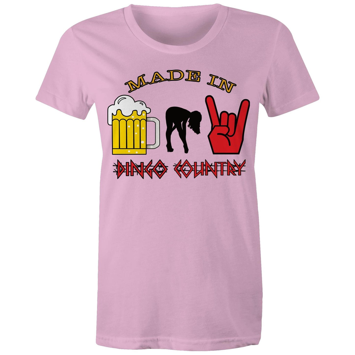 Beers, Babes, and Rock Women's Maple T-shirt : A Triple Threat of Fun! | Dingo Country