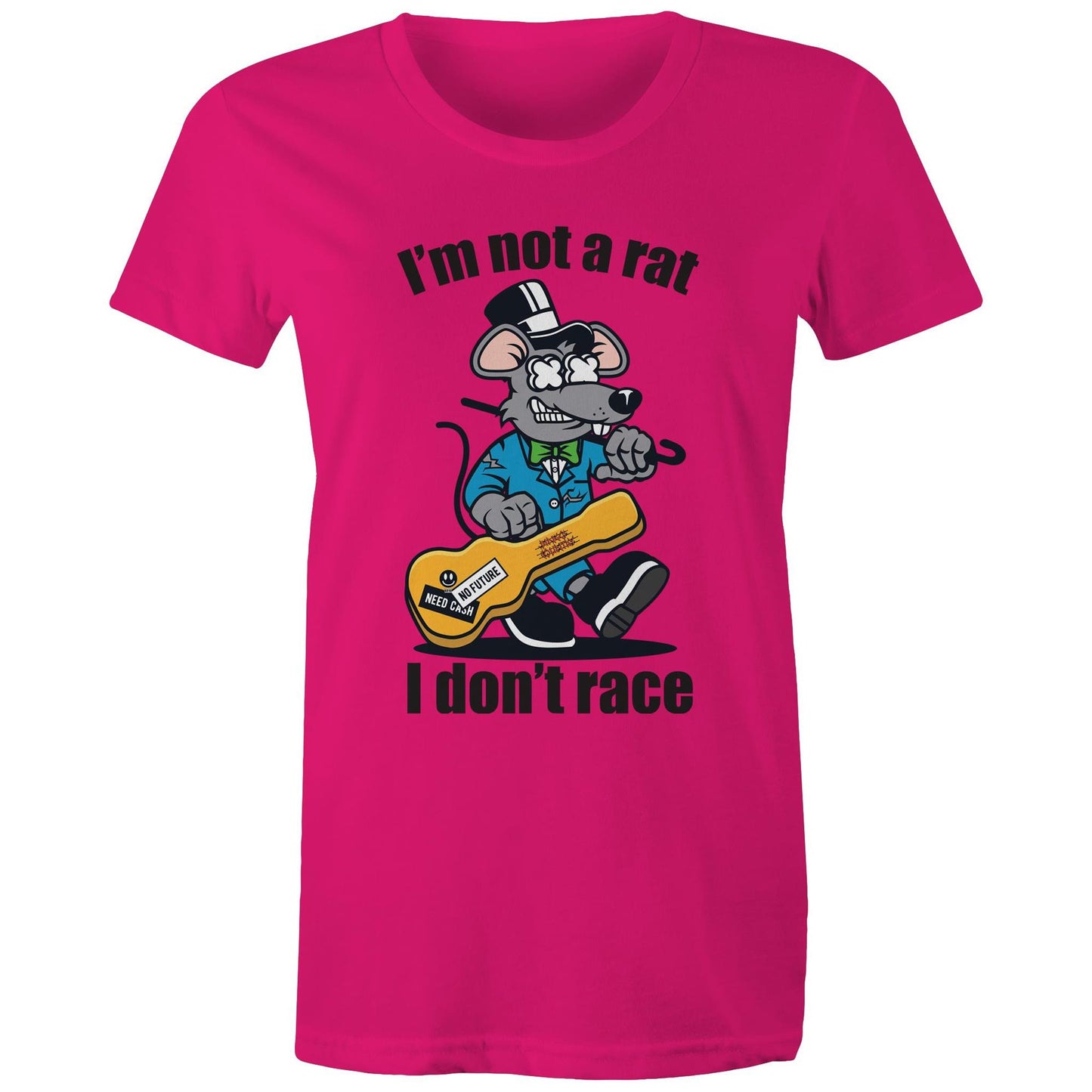I'm not a rat I don't race - Women's Maple graphic T-shirt | Dingo Country