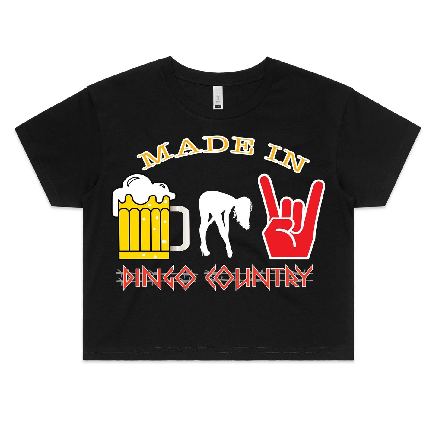 "Made in Dingo Country" Women's Crop T-shirt : Bold, Brazen, and Unapologetically You | Dingo Country