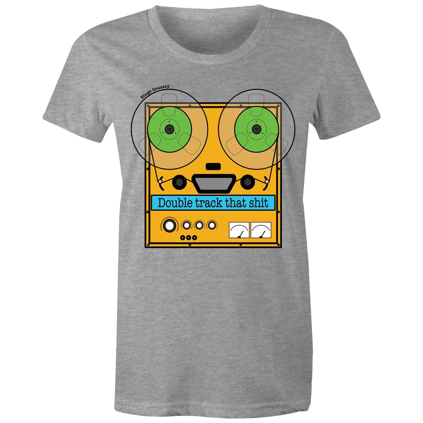 Double Track That - Retro Graphic on Women's Grey Maple Tee