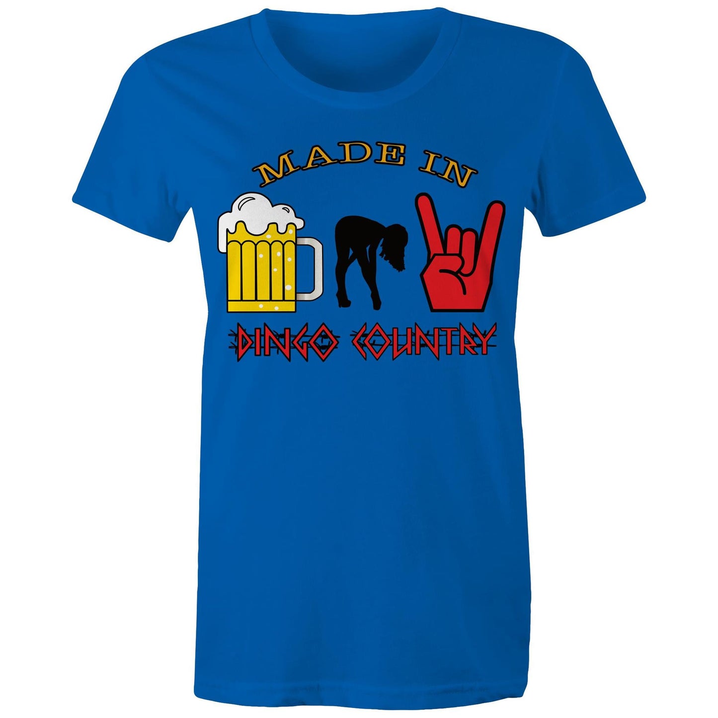 Beers, Babes, and Rock Women's Maple T-shirt : A Triple Threat of Fun! | Dingo Country