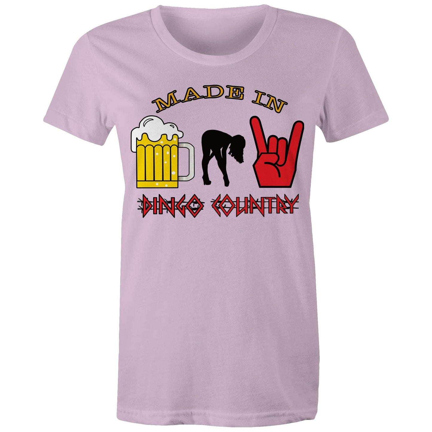 Beers, Babes, and Rock Women's Maple T-shirt : A Triple Threat of Fun! | Dingo Country