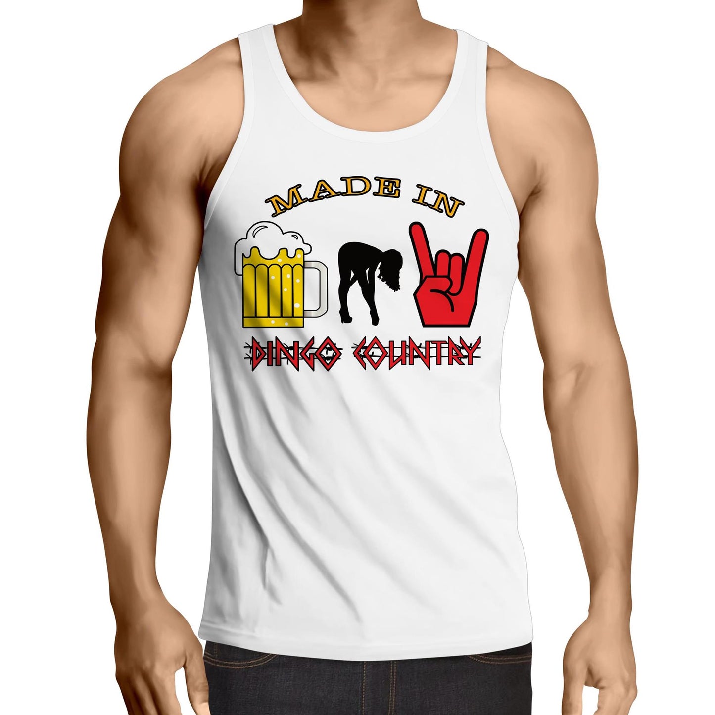 "Beer, Babes, and Rock" Men's Singlet Top: Casual Cool with an Edge