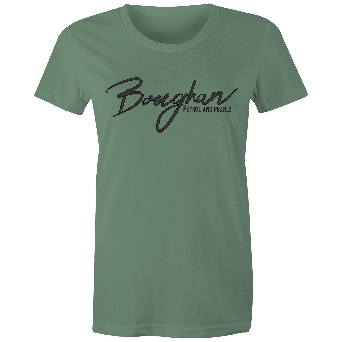 Boughan Petrol and Pearls Women's Maple Tee: Grace Meets Grit