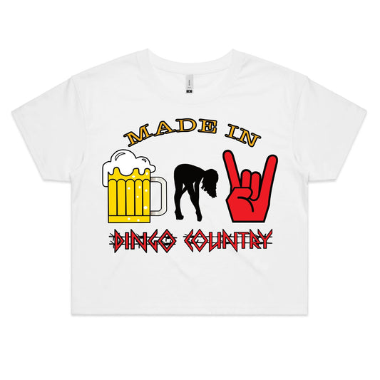 "Made in Dingo Country" Women's Crop Tee: Bold, Brazen, and Unapologetically You