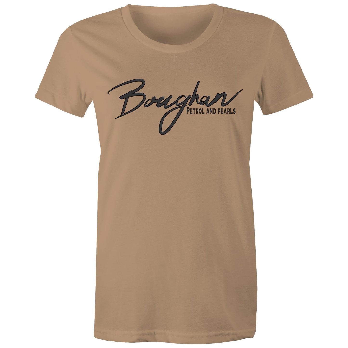 Boughan Petrol and Pearls Women's Maple Tee: Grace Meets Grit